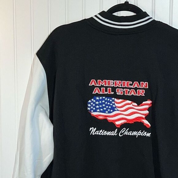 American All Star National Champion Jacket Men’s Adult Large Black /White/Red - Picture 7 of 11